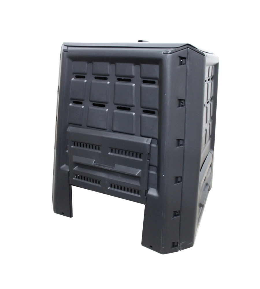 COMPOSTIERA DA GIARDINO 380 LITRI IN POLIPROPILENE NERO, 80x80x82 CM
